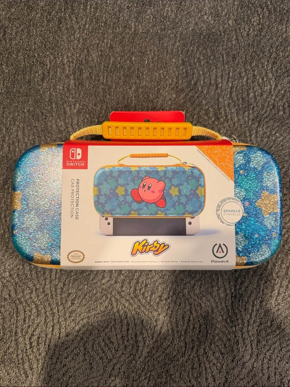 Nintendo Kirby Sparkle Blue & Gold Carrying Case